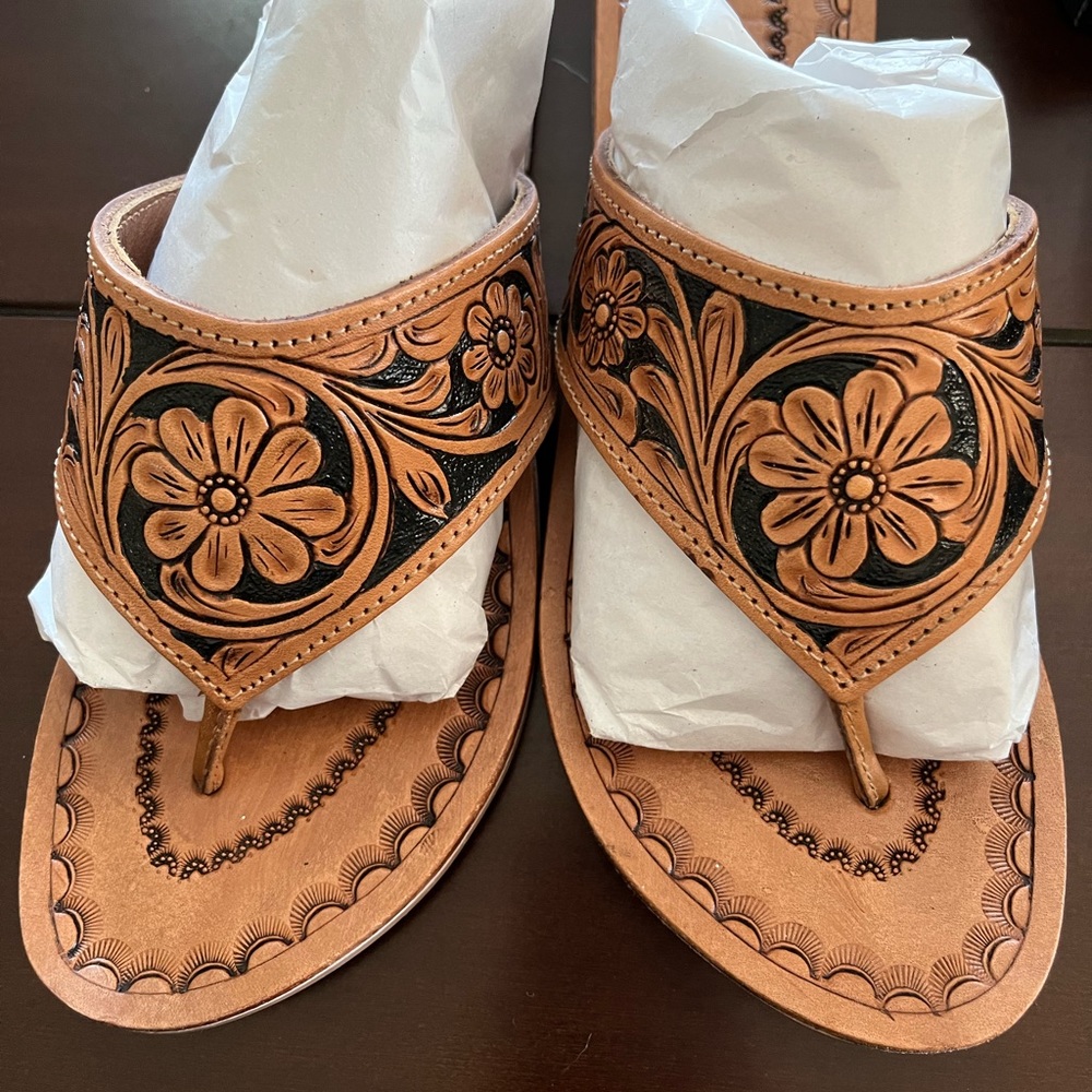 Western leather sandals